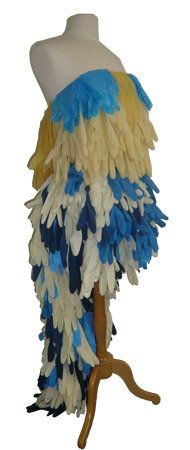 A dress made of disposable gloves
